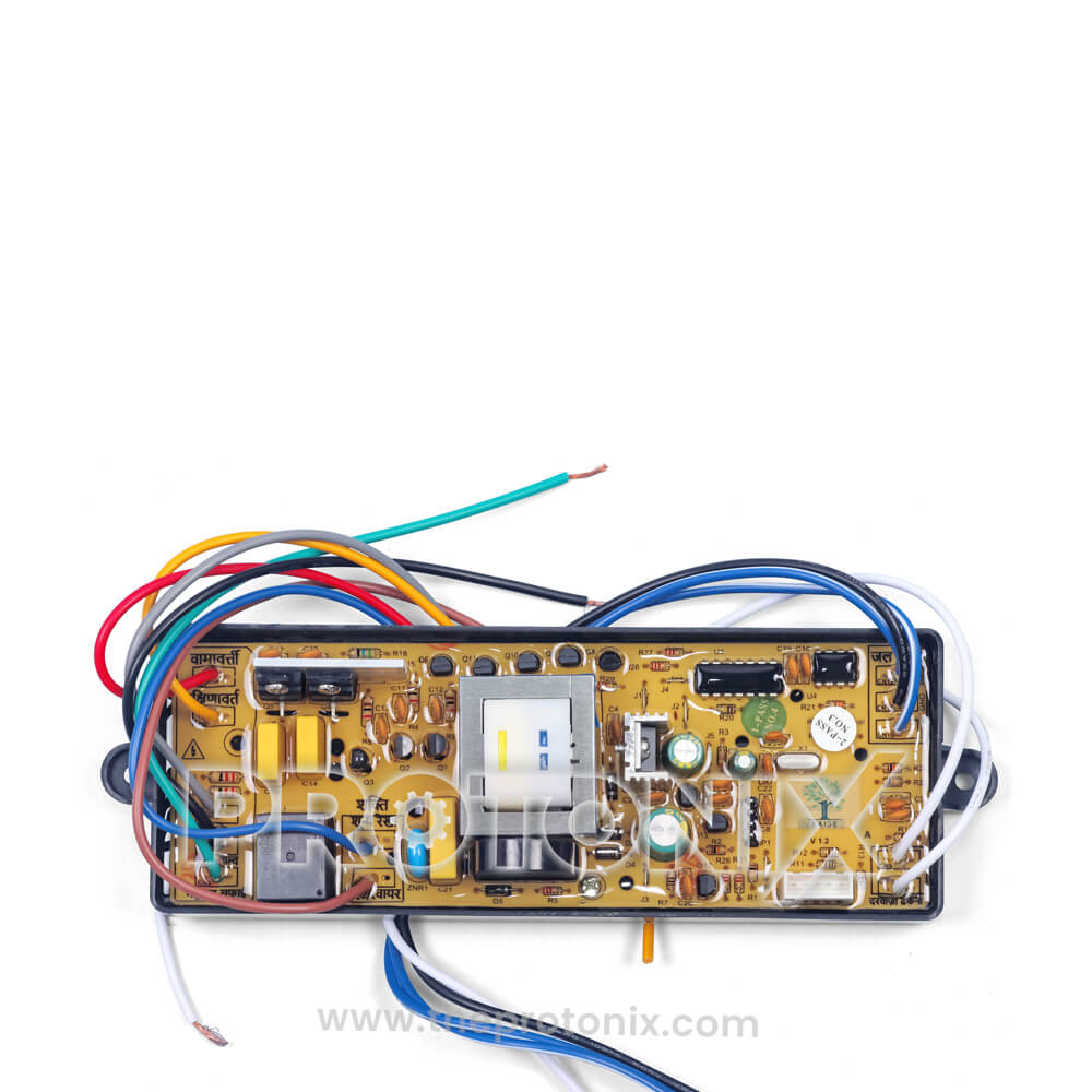 Universal PCB for top-load washing machine IND 6688 with connectors and wiring points with copper ends