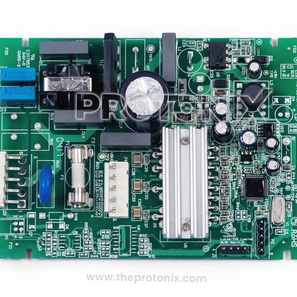 Godrej inverter refrigerator PCB (model-specific) strong build with large capacitors and solid heat sink