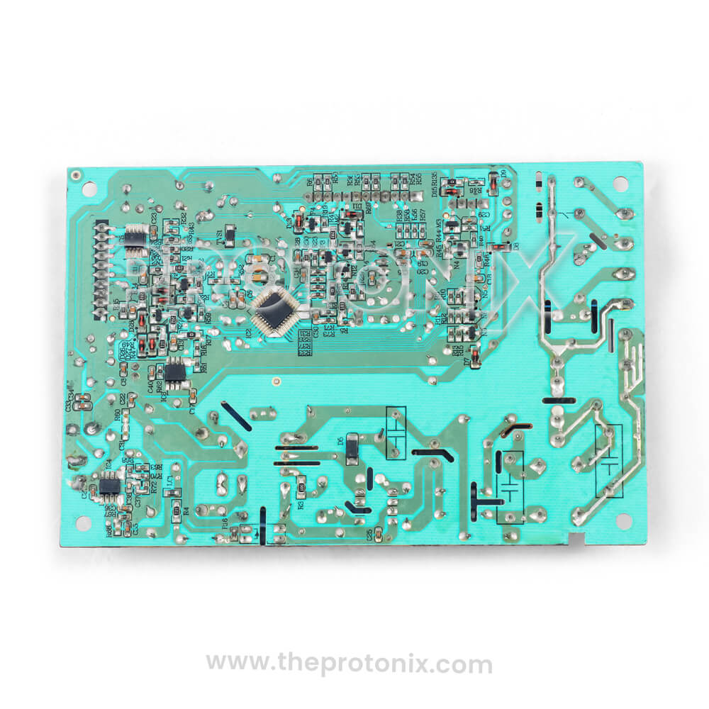 Back profile of Haier double-door refrigerator PCB (Type A) showing green board with soldering 
