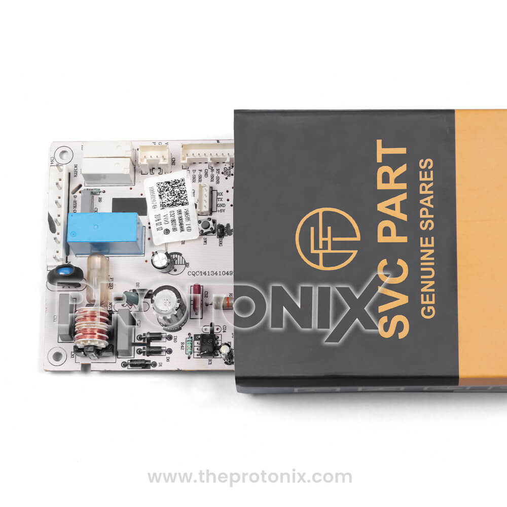 Haier double-door refrigerator PCB (Type A) packed inside protective box for safe storage and delivery