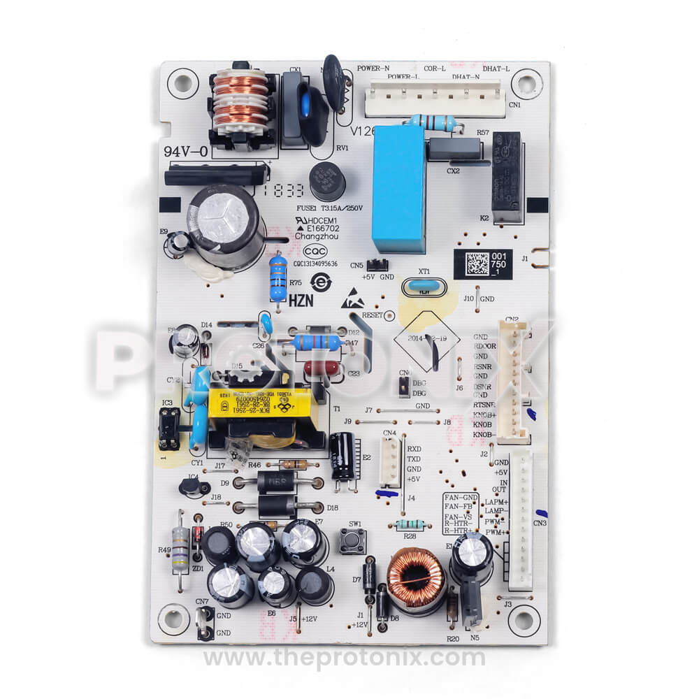 Top view of Haier double-door refrigerator PCB (Type B) showing circuit layout and mounted components