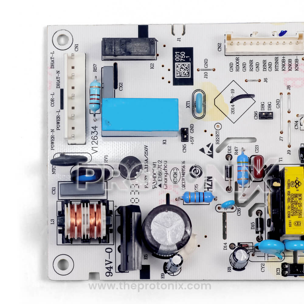 Haier double-door refrigerator PCB (Type B) showing circuit layout and electronic parts
