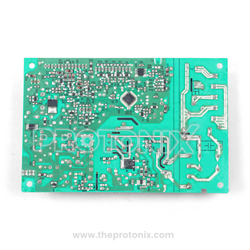 Back view of Haier double-door refrigerator PCB (Type B) with soldered tracks and wiring points on green board 