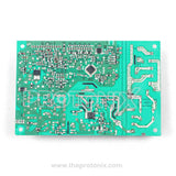 Back view of Haier double-door refrigerator PCB (Type B) with soldered tracks and wiring points on green board 