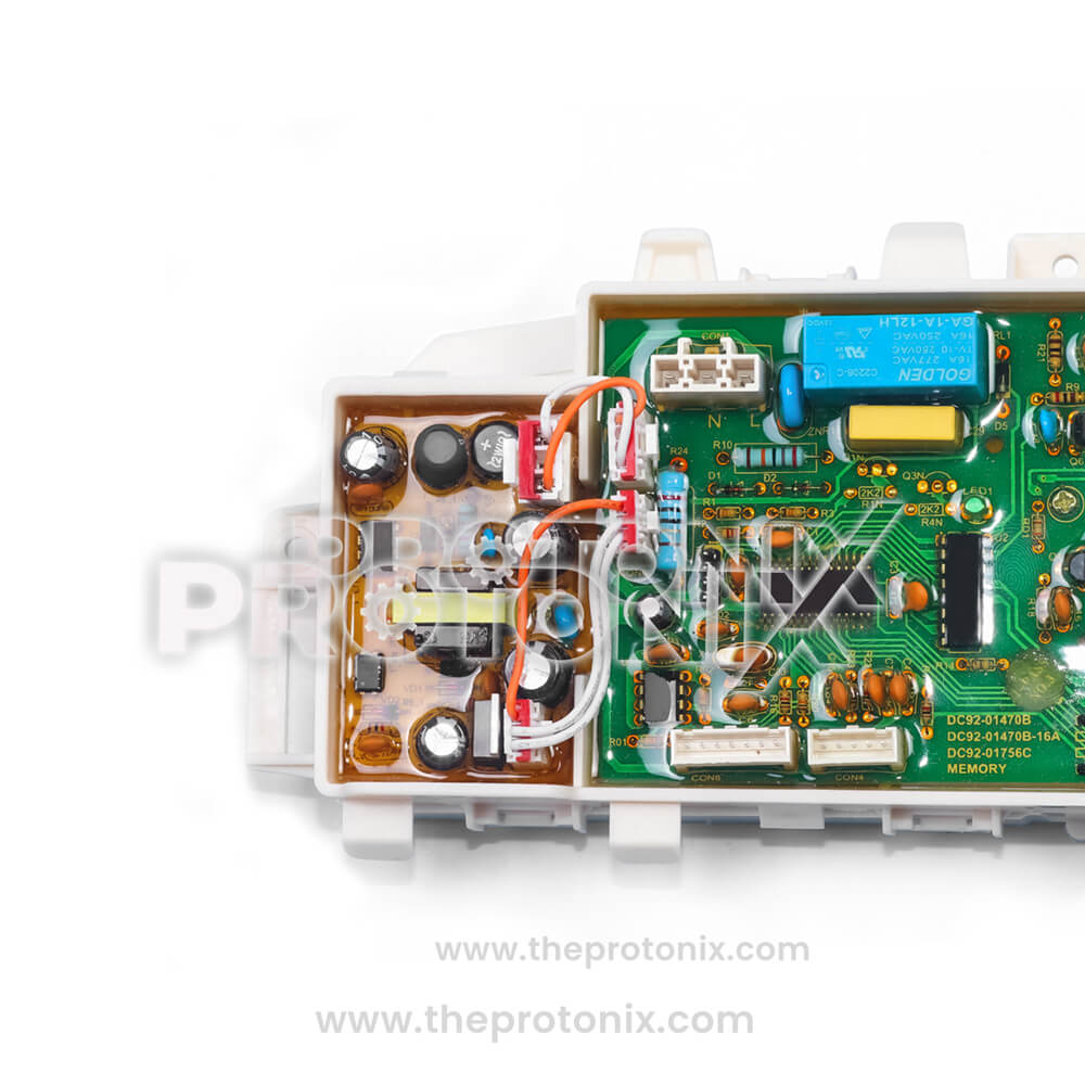 Samsung top-load 18 buttons (DC92-01470B) partial view showing resistors and circuit design