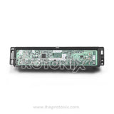 Front view of Panasonic top-load 10-button PCB showing 10 buttons with green board