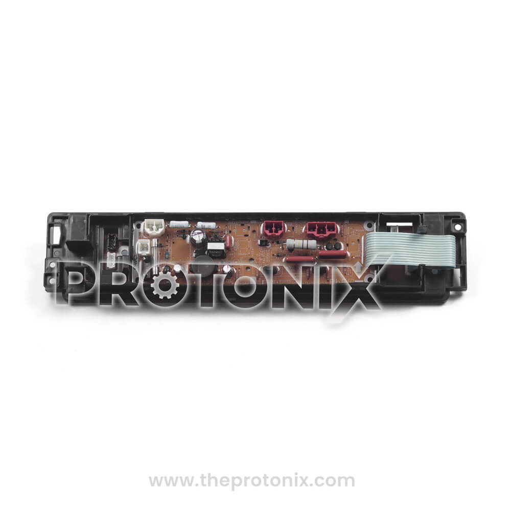 Back profile of Panasonic top-load 10-button PCB with strong build and black casing