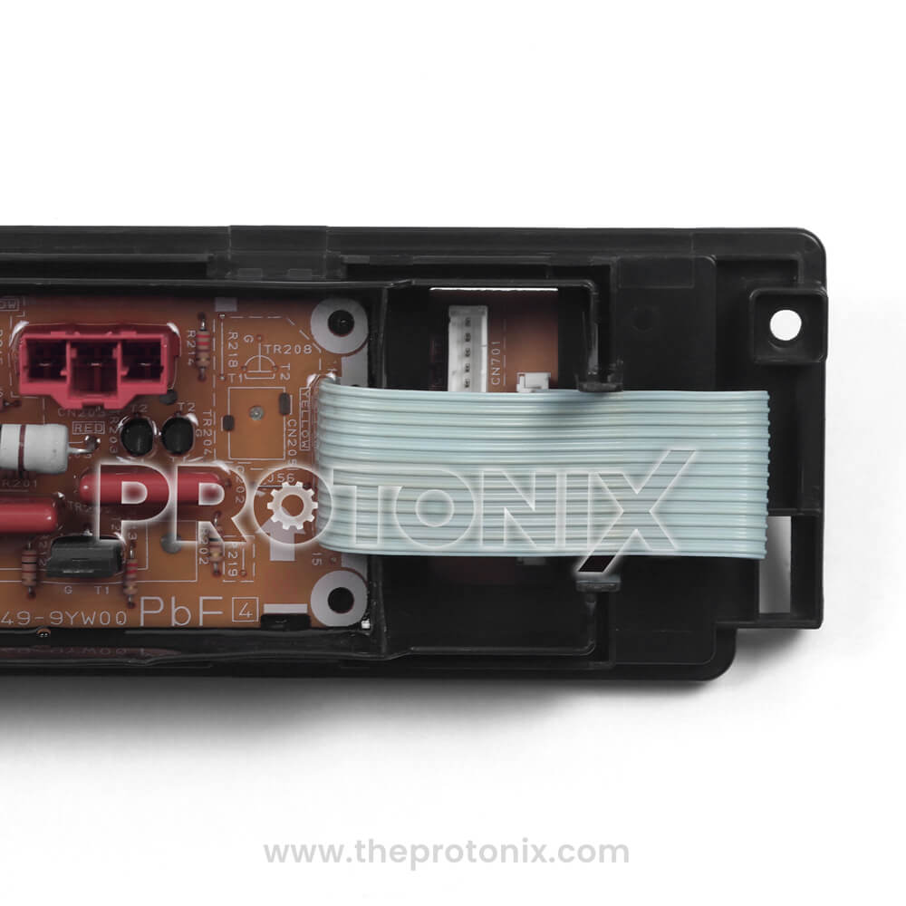 Panasonic top-load 10-button PCB sturdy build with compact electronic component design