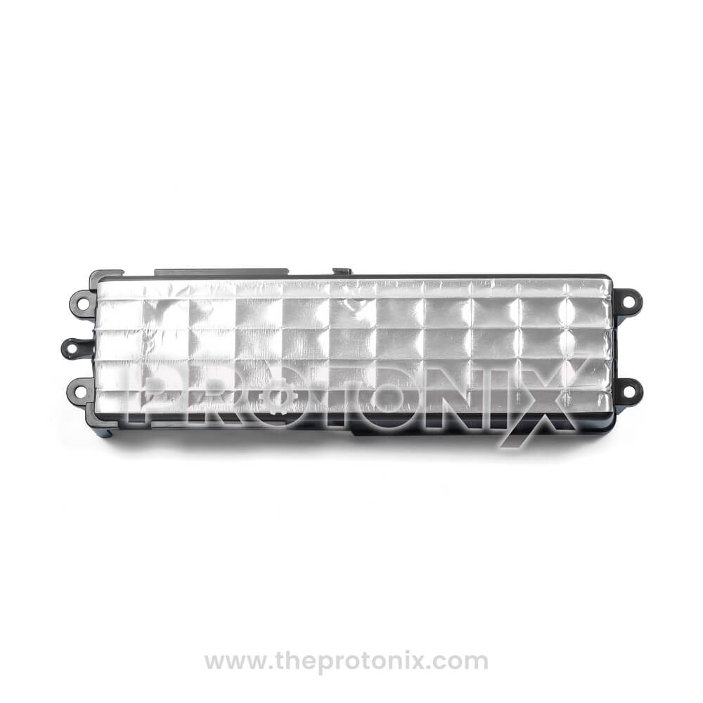 Back profile of Panasonic top-load 4-button PCB with protective metal casing attached