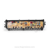 Front view of Panasonic top-load 7-button PCB highlighting connectors and relay section