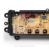 Half close-up of Panasonic top-load 7-button PCB focused section with buttons