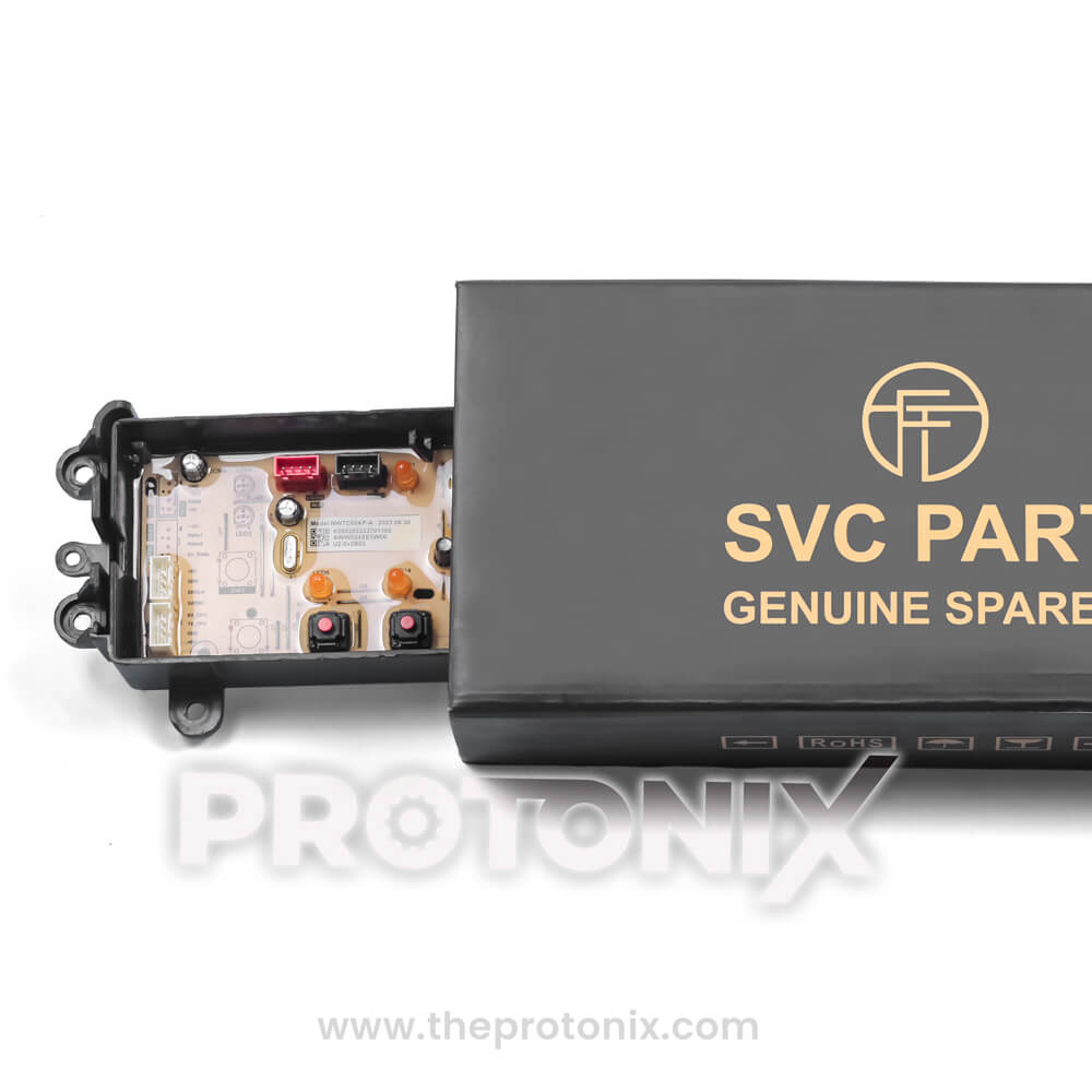 Panasonic top-load 7-button PCB securely packed inside box for safe storage