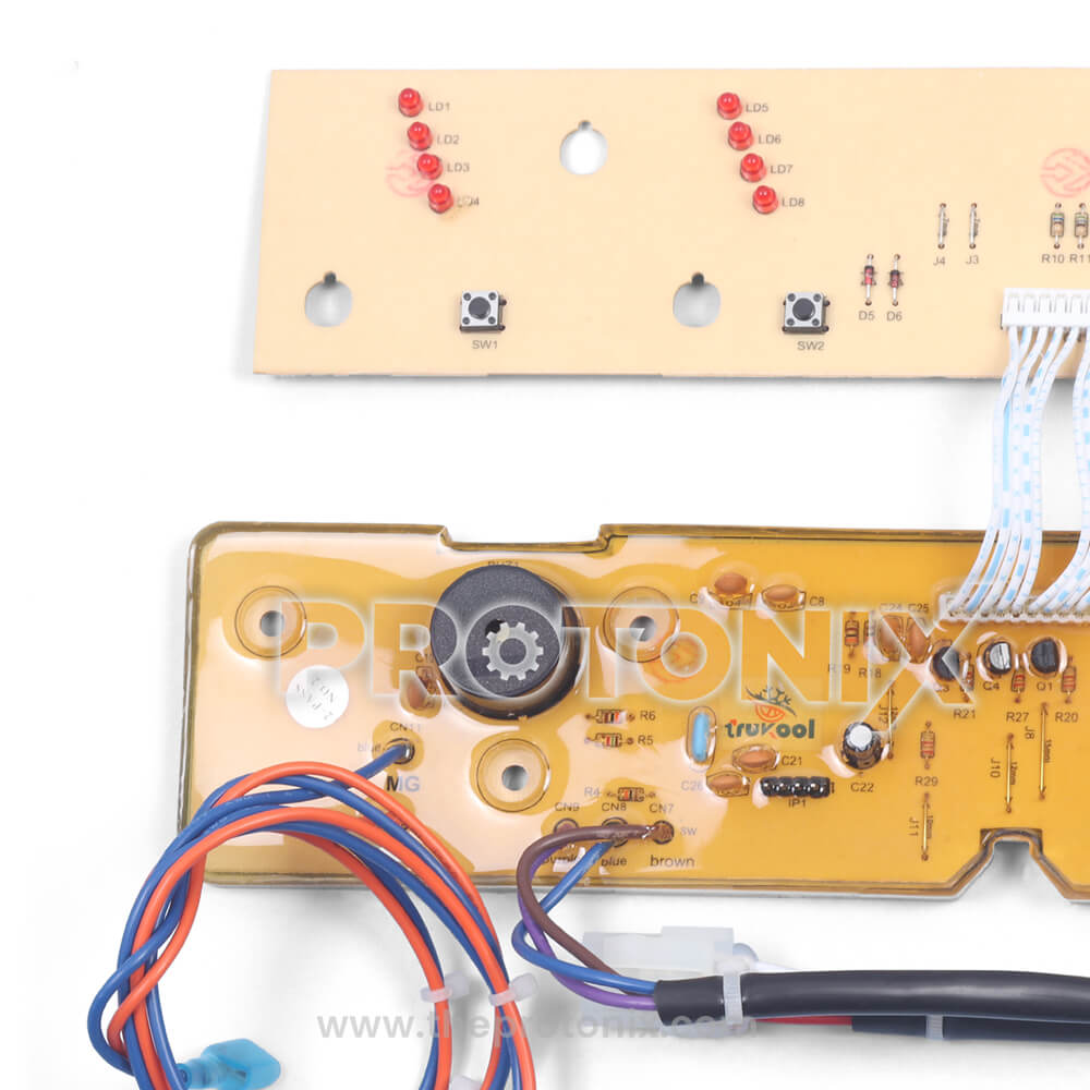 Half close-up of Whirlpool 6th Sense top-load PCB for smart sensing, power saving, and stable washing usage 