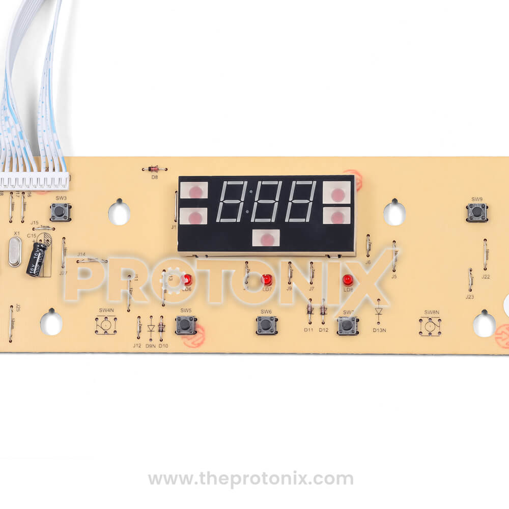 Whirlpool 360 top-load 10-button PCB (147054) with ribbon cable connection between two PCBs