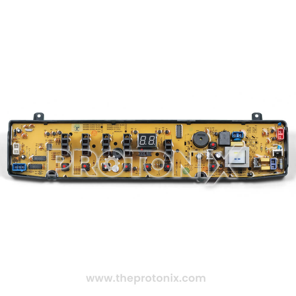 Front view of IFB top load washing machine circuit board MAM80 S2002 5LED
