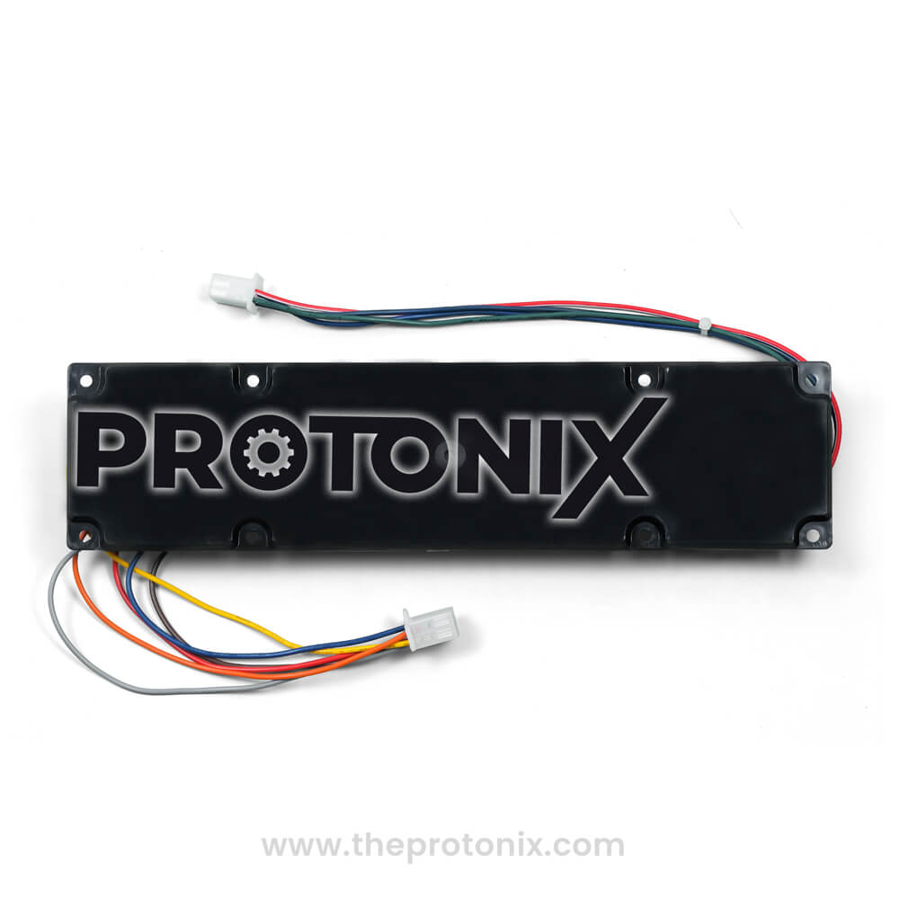 Back profile of Videocon top-load 6-button PCB (1200056638) showing cover casing