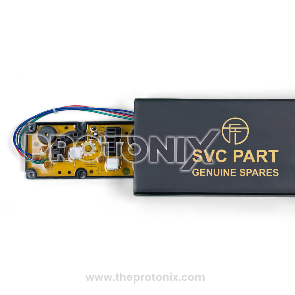 Videocon top-load 6-button PCB (1200056638) placed securely inside box for safe delivery and storage