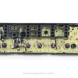 Top angle view of Bosch top-load 8-button PCB (TB75-1268FMPS) circuit board