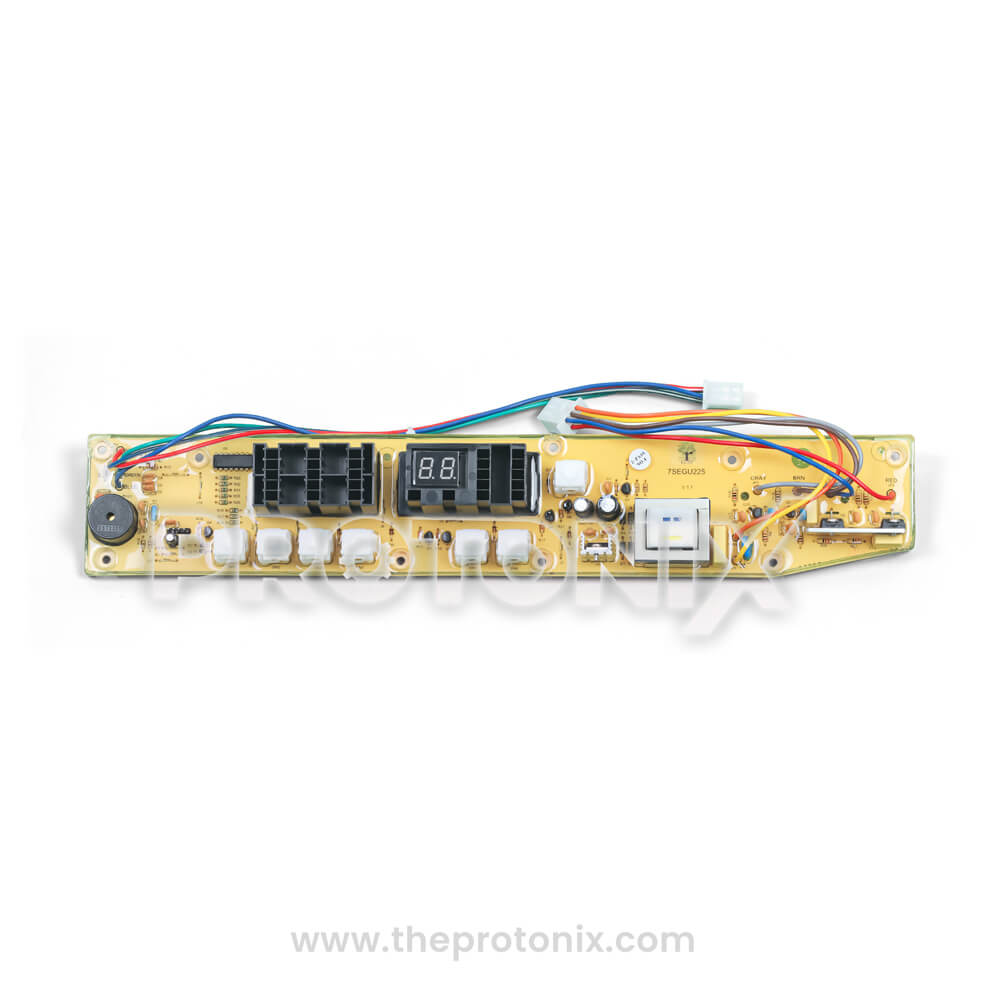 Front profile of Videocon top-load 7-button PCB (7SEGU225) used in washing machines