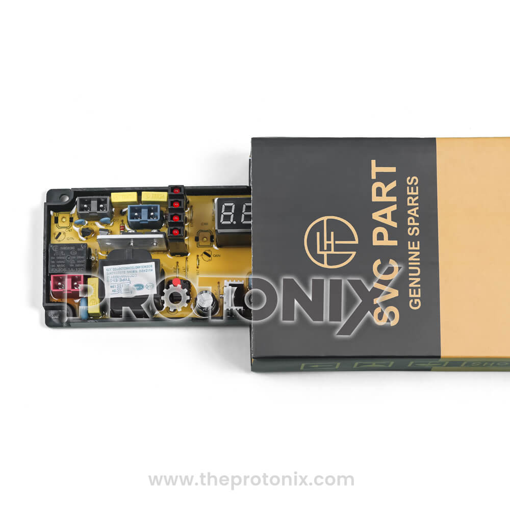 Voltas top-load 4-button PCB (S1005) placed securely inside box for safe transport