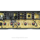 Top profile of Croma and Kelvinator top-load 8-button PCB with visible buttons