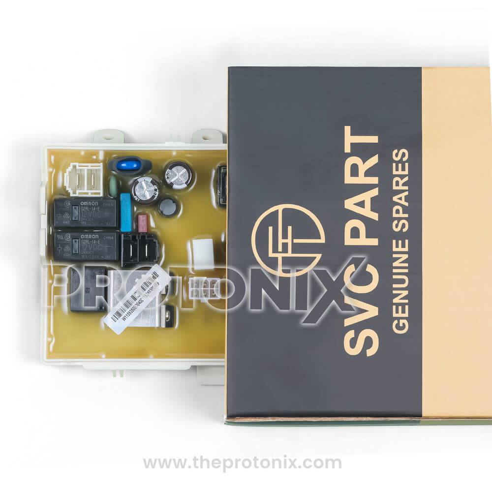 Whirlpool top-load washing machine PCB (W11593500) securely inside box for safe delivery