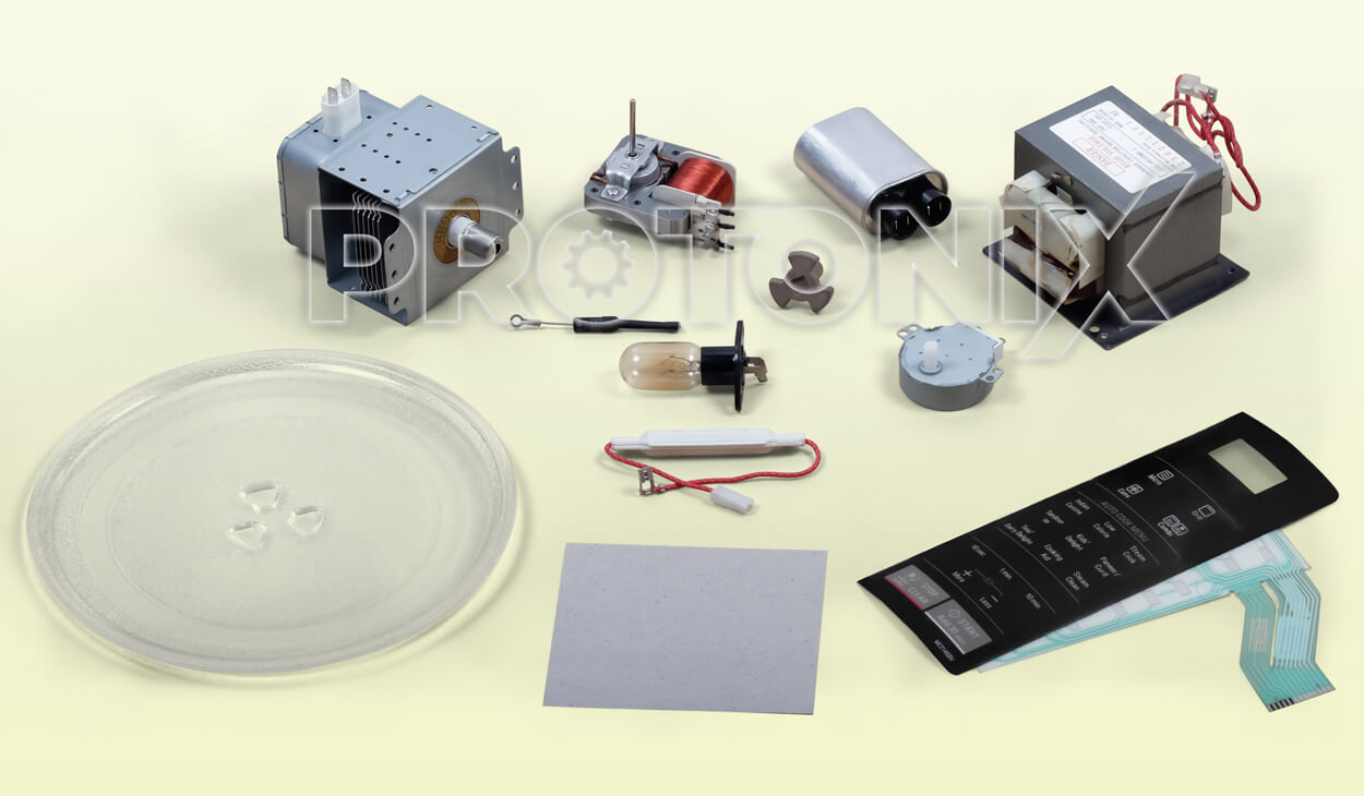 Spare parts for microwave ovens